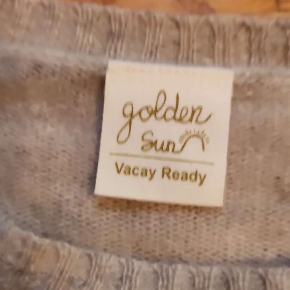S/M "The Ocean Made Me Salty" Cashmere Sweater - Golden Sun NWOT - Picture 2 of 5